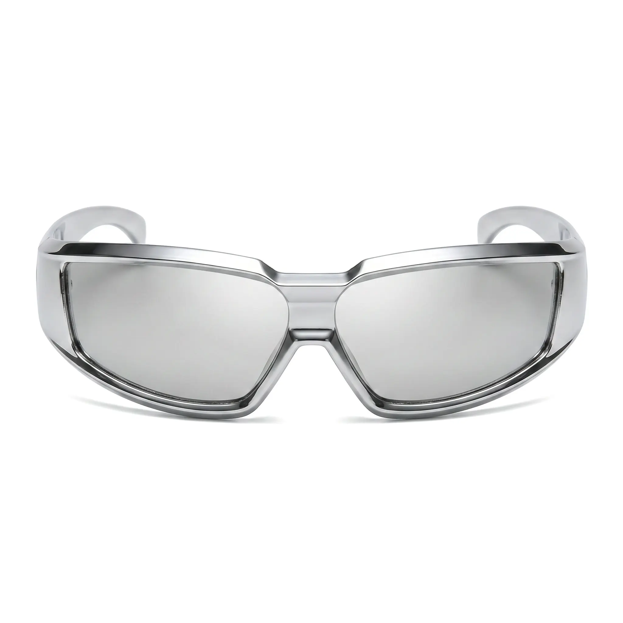 Cyber Punk Sunglasses UV400 Polarized For Rave Festival Square Reflective Frame Tech Style Unisex Outdoor Sun Protection