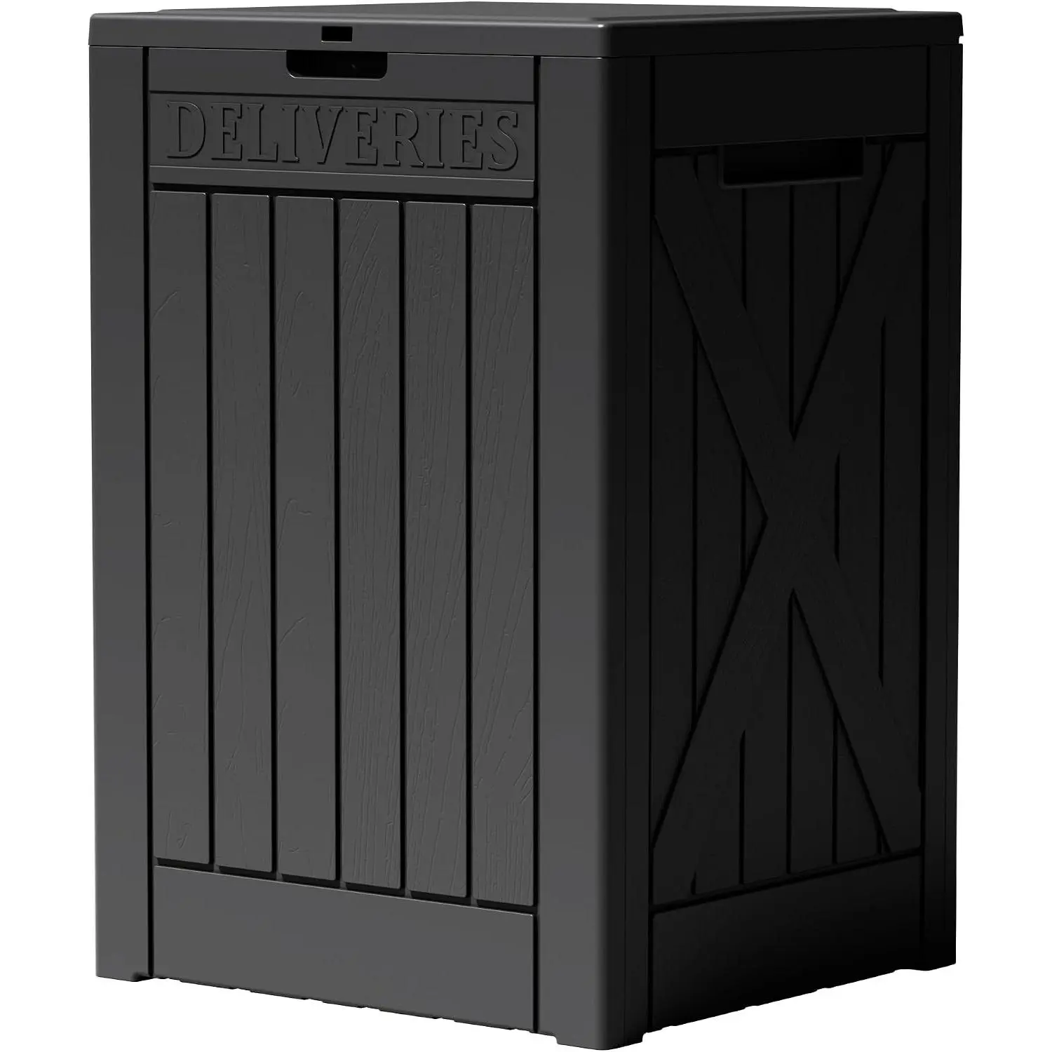 52 Gallon Extra Large Deck Box with Lock, Heavy-Duty Resin Outdoor Storage Container, Waterproof Lockable Chest for Patio Furniture, Garden Tools, Pool Equipment, Dark Black