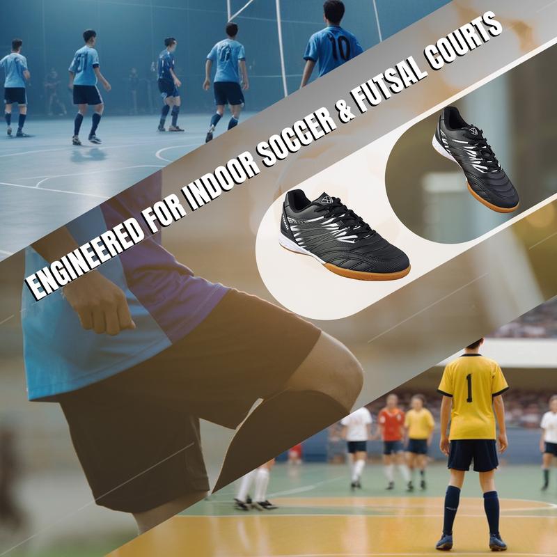 Vizari Indoor Soccer Shoes for Men and Women |   Lightweight Indoor Football Shoes with Synthetic Upper |   Non-Marking Rubber Outsole Cleats for Indoor Soccer and Futsal Surfaces