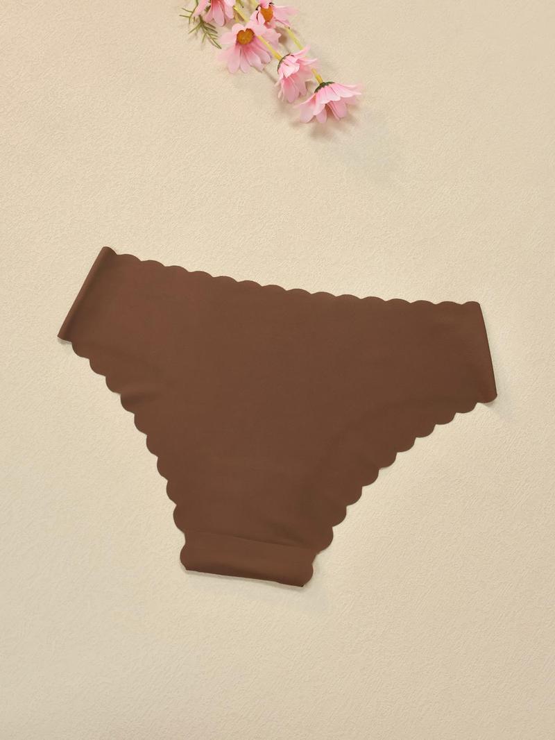 Women's Leopard & Heart Print Underwear Set, Ultra-Thin Seamless Low-Waist Sporty Panties, Quick-Dry Wave Hem Design, All Seasons