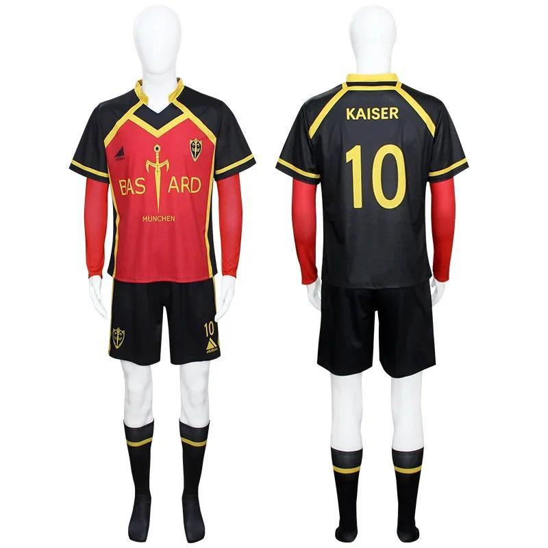 Anime Blue Lock Cosplay Kaiser Ness Isagi Kurona Hiori Cosplay Costume men's Jersey Bastard Munchen Embroidery Football Uniform