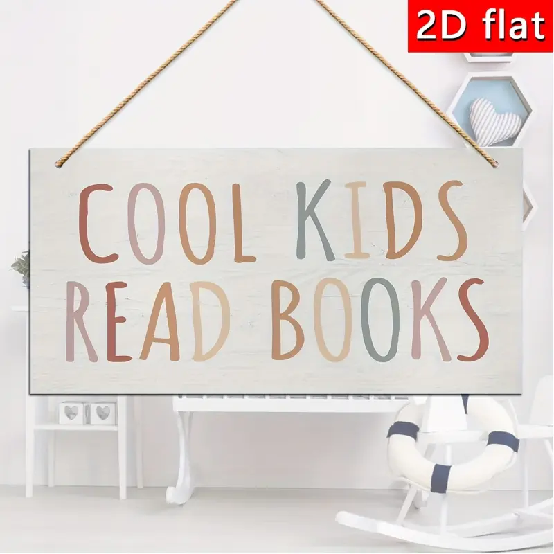 1 piece, cool and stylish wooden wall decoration for children's reading area--inspirational quote decor suitable for nursery rooms, playrooms, and classrooms, classic style, no electricity required, classroom wall decoration| Classic Style Signage| Durabl