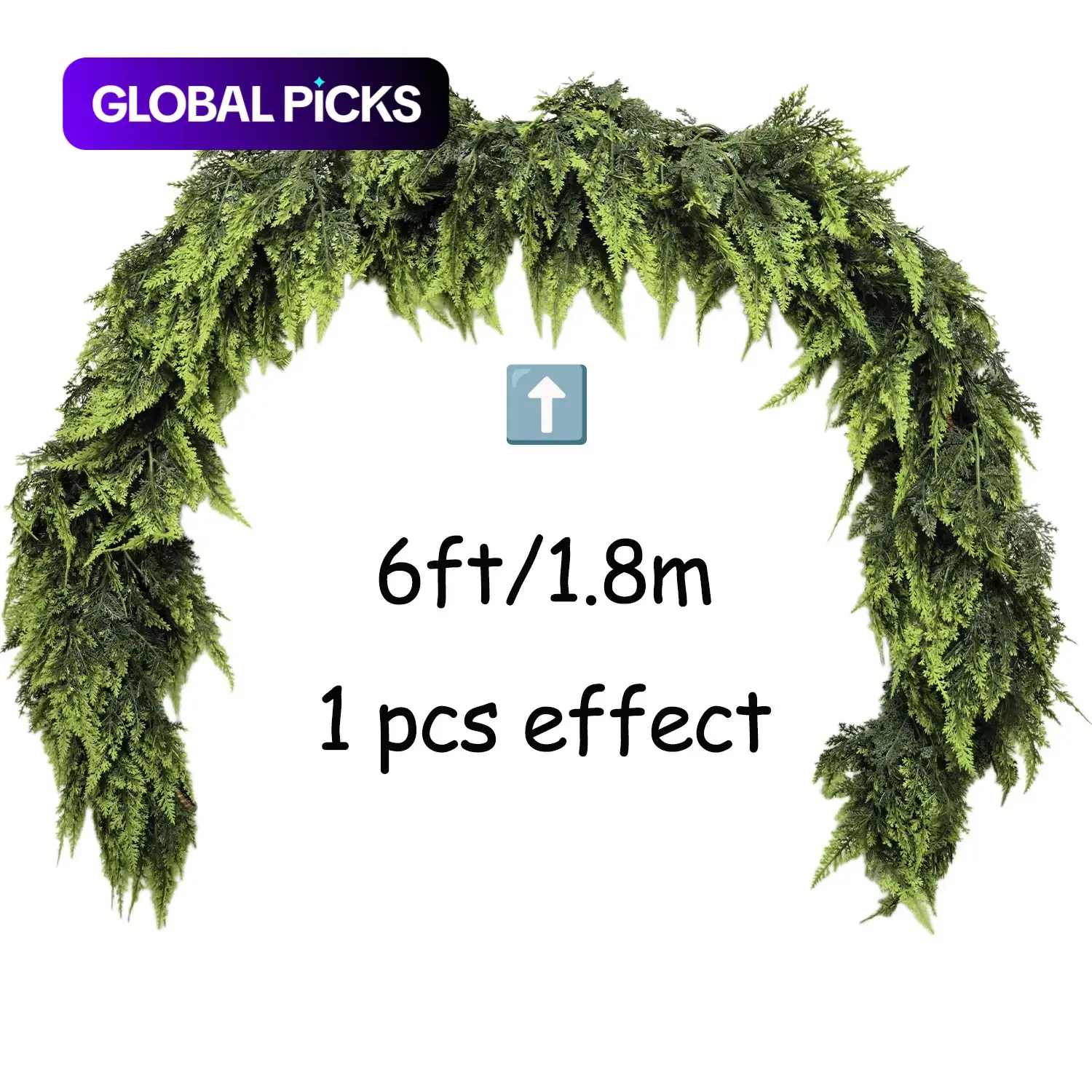 1 Pcs 6 FT Deluxe Christmas Cedar Garland, Artificial Realistic Dense Green Faux, Soft & Thick Design for Home Indoor Xmas Holiday Mantle Fireplace Party Decoration, Home Decor Ornaments, Festive Home Decoration #GLOBAL PICKS