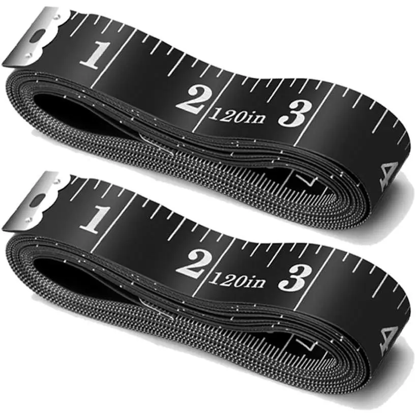 Tape Measure  Measuring Tape, 120 Inch Soft Fabric Measuring Tape for Sewing Cloth Measurement, Double Scale Tailor Ruler for   Measurement  Craft(2 Pack/Black)