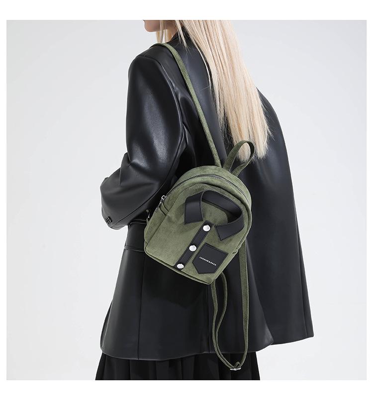 Korean-style niche design personalized shirt backpack, compact and lightweight women's backpack, casual and fashionable women's bag