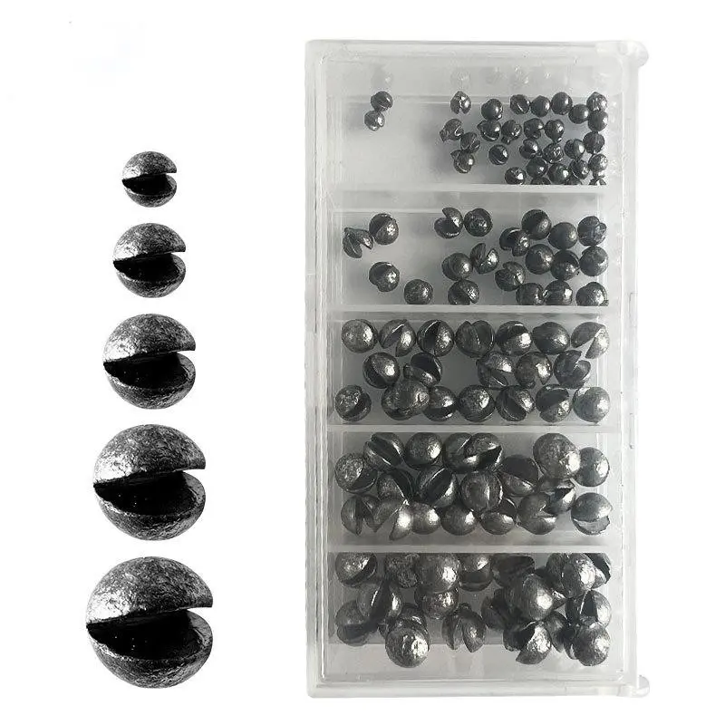 110 Pcs Fishing Sinkers Box, High-Grade Split Shot Sinkers, Round Detachable Fishing Lead, Mixed Sizes, 5 Varieties Per Box, Fishing Gear, Fishing Stuff