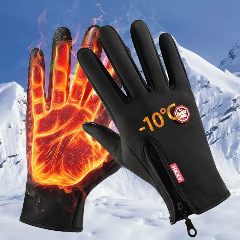 Windproof Winter Gloves for Men Women, Touch‑Screen Non‑Slip Warm Hand Gloves, Flexible Cold‑Weather Outdoor Gloves for Cycling, Driving, Motorcycle & Daily Winter Commuting