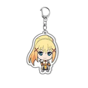 Cartoon God's Blessing on This Wonderful World Aqua Satou Kazuma Megumin  Q Version Acrylic Keychain Backpack Charm Ornaments