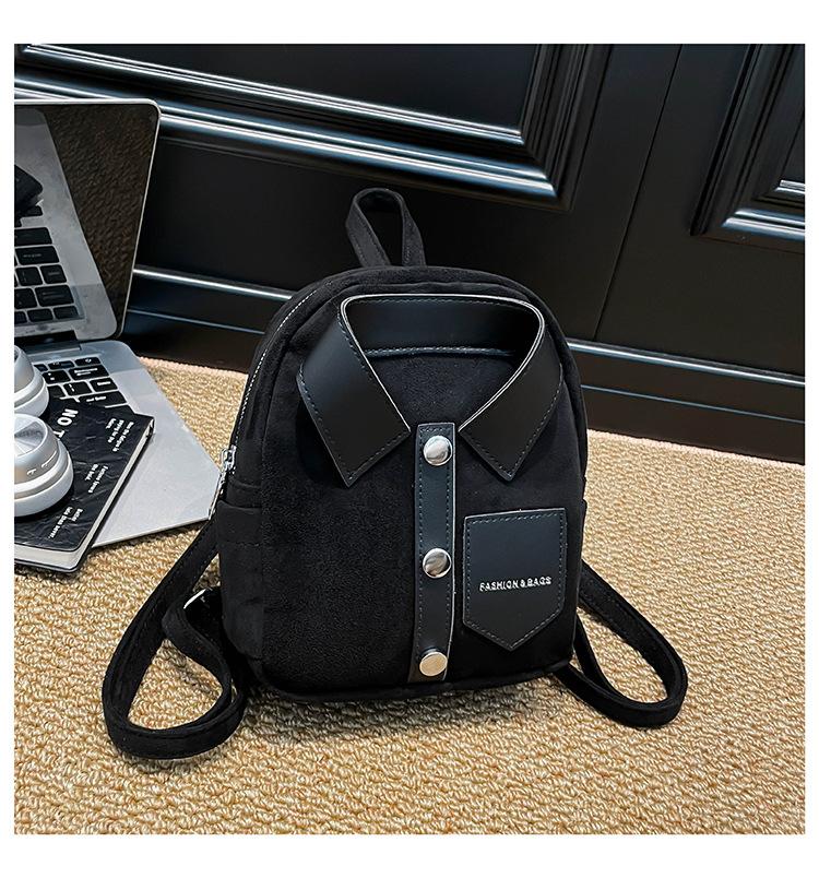 Korean-style niche design personalized shirt backpack, compact and lightweight women's backpack, casual and fashionable women's bag