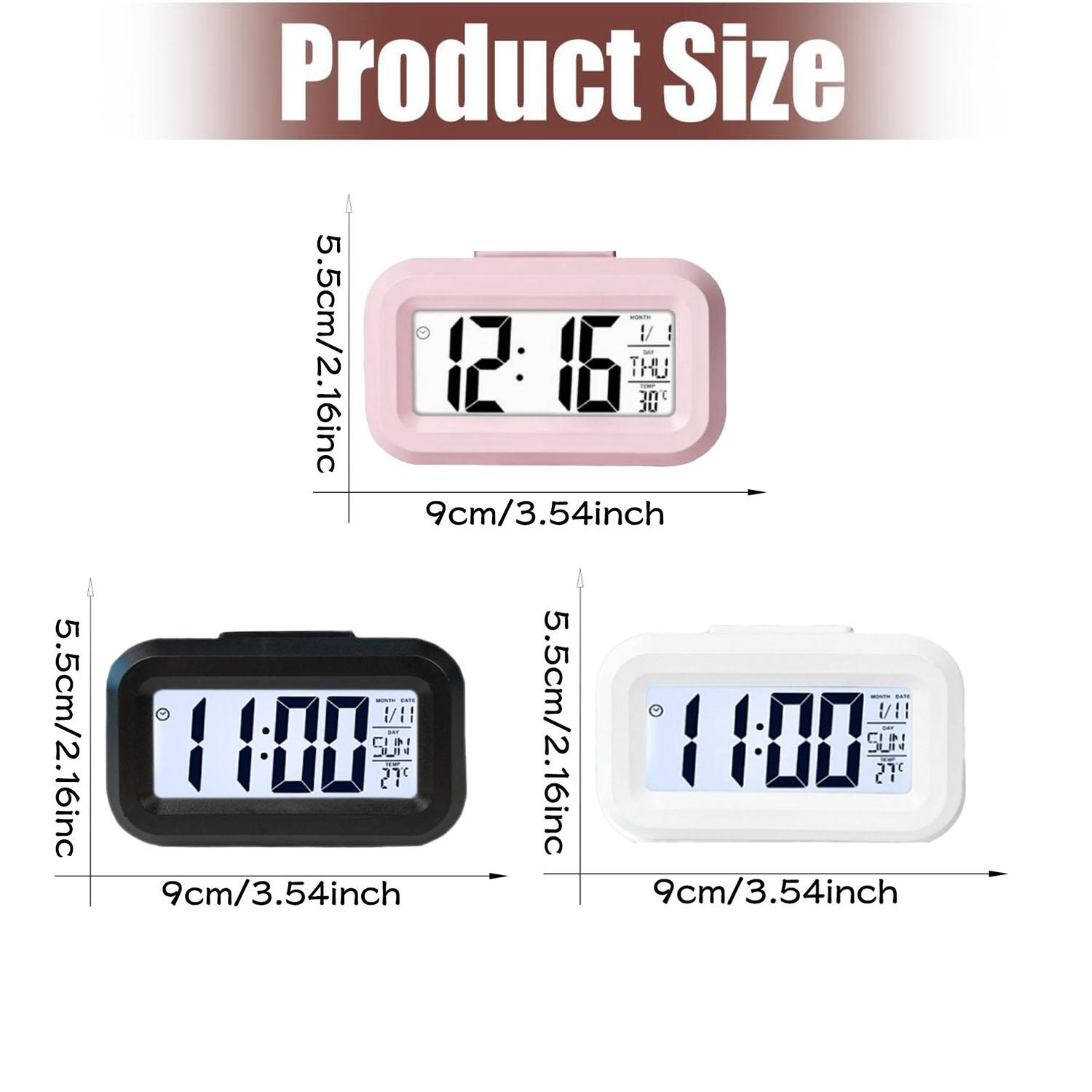 1 piece new style student alarm clock, electronic clock, smart desk multi-functional clock with night light, temperature, calendar, kitchen timer, Desktop electronic clock