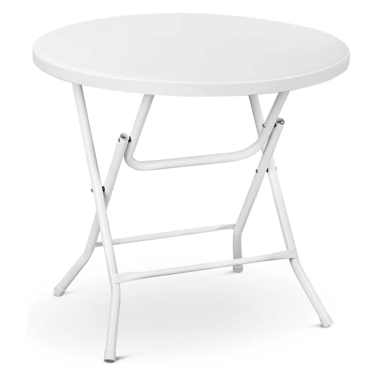 Portable Folding Bar Height Bistro Table – Round High Top with Removable Legs, Collapsible Plastic & Steel