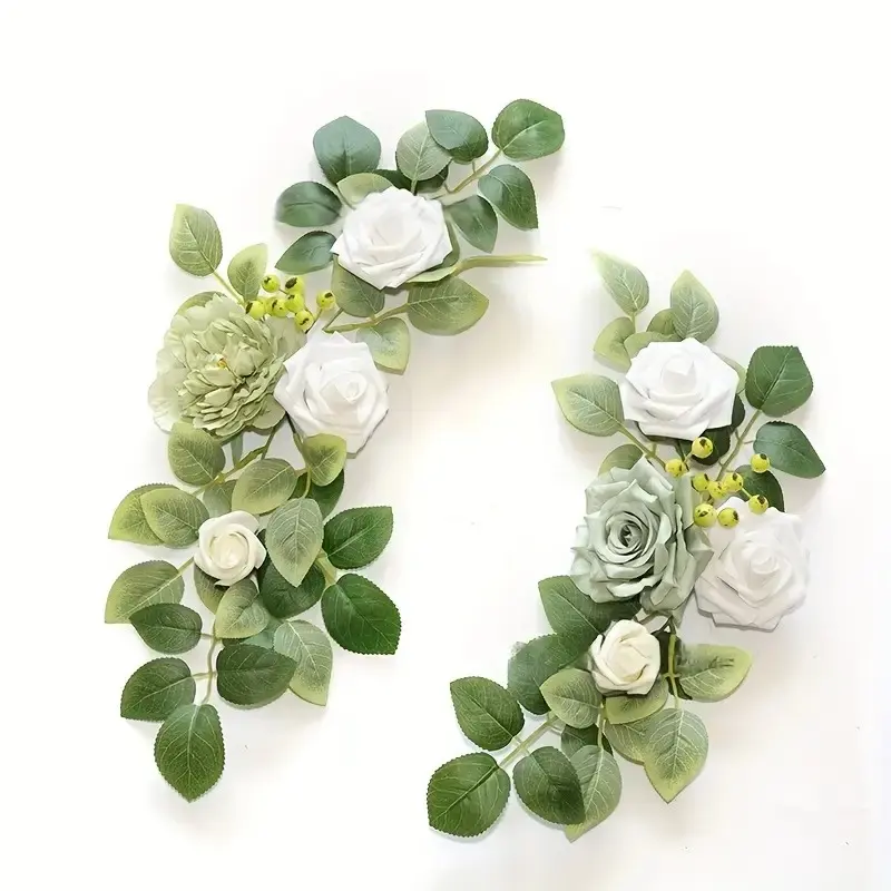 2 Piece Artificial Flower Decorations, Wedding Flowers, Party Decor, Reception Entrance Welcome Sign, Background Decoration, Artificial Flower Arrangement