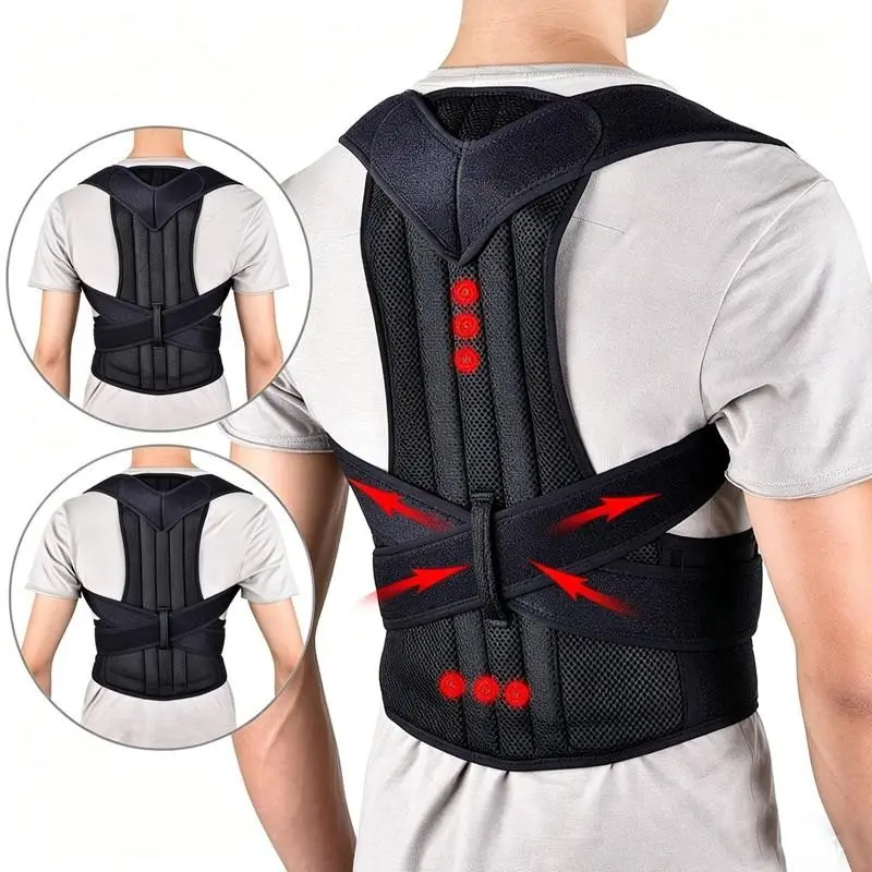 Adjustable Back Posture Corrector for Men & Women, Breathable Upper Back Brace with Lumbar & Shoulder Support, Effective Clavicle Straightener for Scoliosis, Hunchback & Back Pain Relief, Hunchback Orthotic