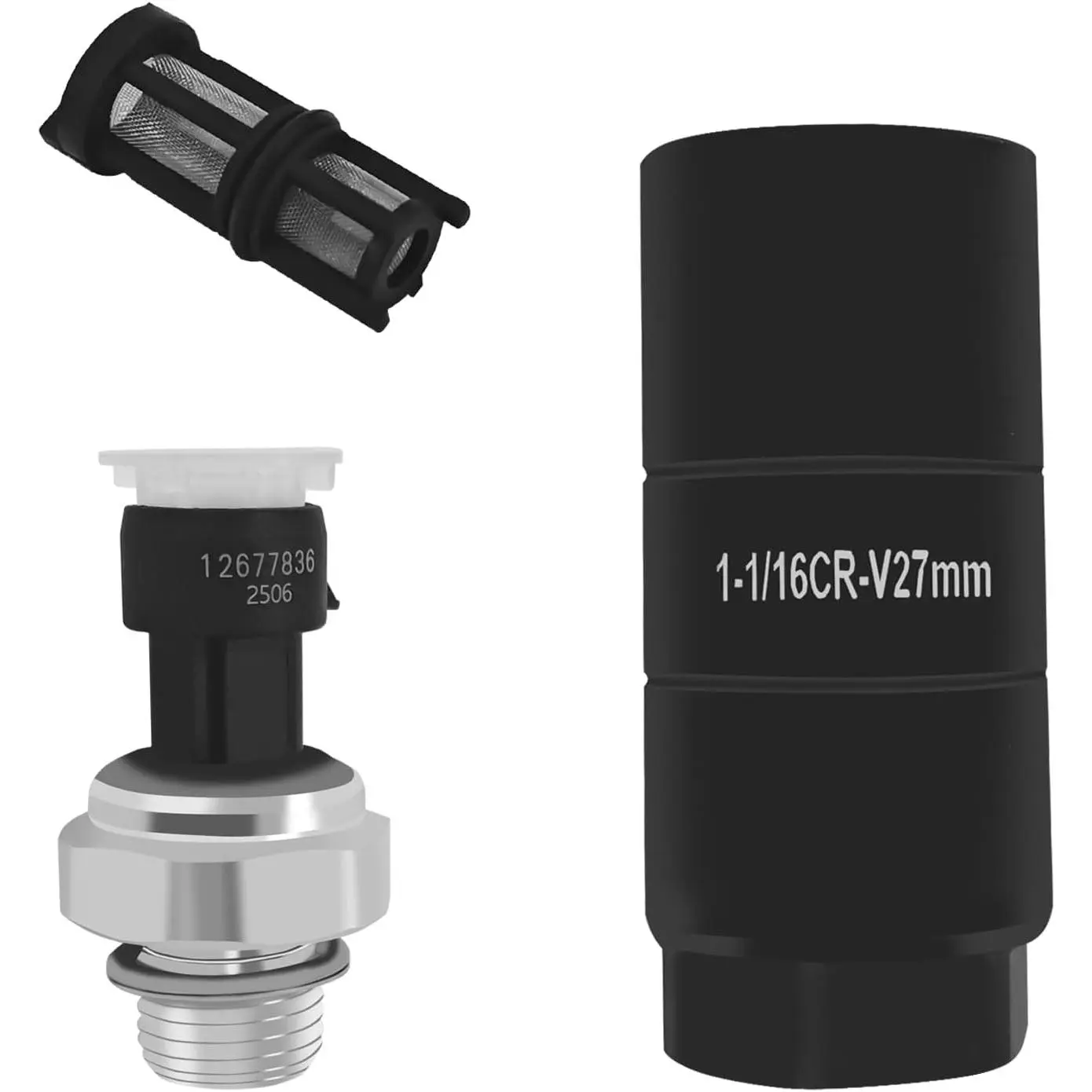 12677836 Metal Oil Pressure Sensor - Compatible with Chevy/GMC/Cadillac Models (Silverado 1500-3500, Express, Suburban, Corvette, Avalanche, Impala, Tahoe, Trailblazer, Sierra, Savana, Yukon, Envoy, CTS, Escalade) - Car Engine Repair Tool