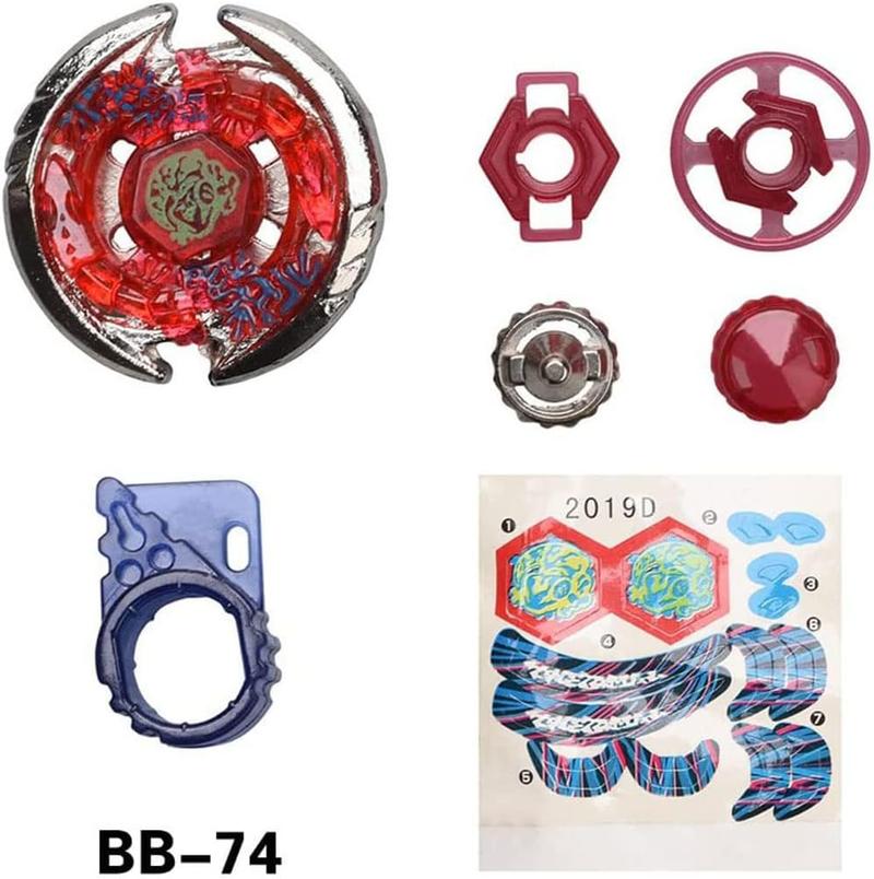 6 Pack Bey Burst Battling Tops Metal Fusion Starter Set with Stickers Two Launchers