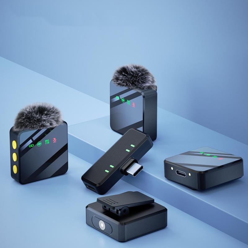 Wireless Lavalier Microphone, 1 Set USB Rechargeable Wireless Microphone, Lapel Mic for Video Recording, Teaching, Interviews, Podcast, Conference, Vlog, USB Streaming Mic