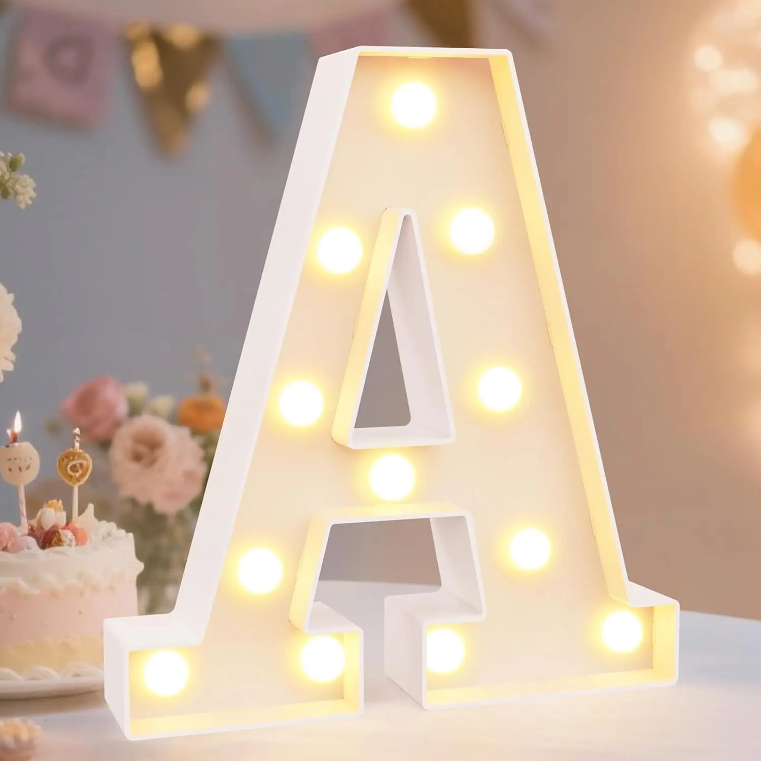 LED Marquee Letter Lights Sign, Light Up Alphabet Letter for Home Party Wedding Decoration A