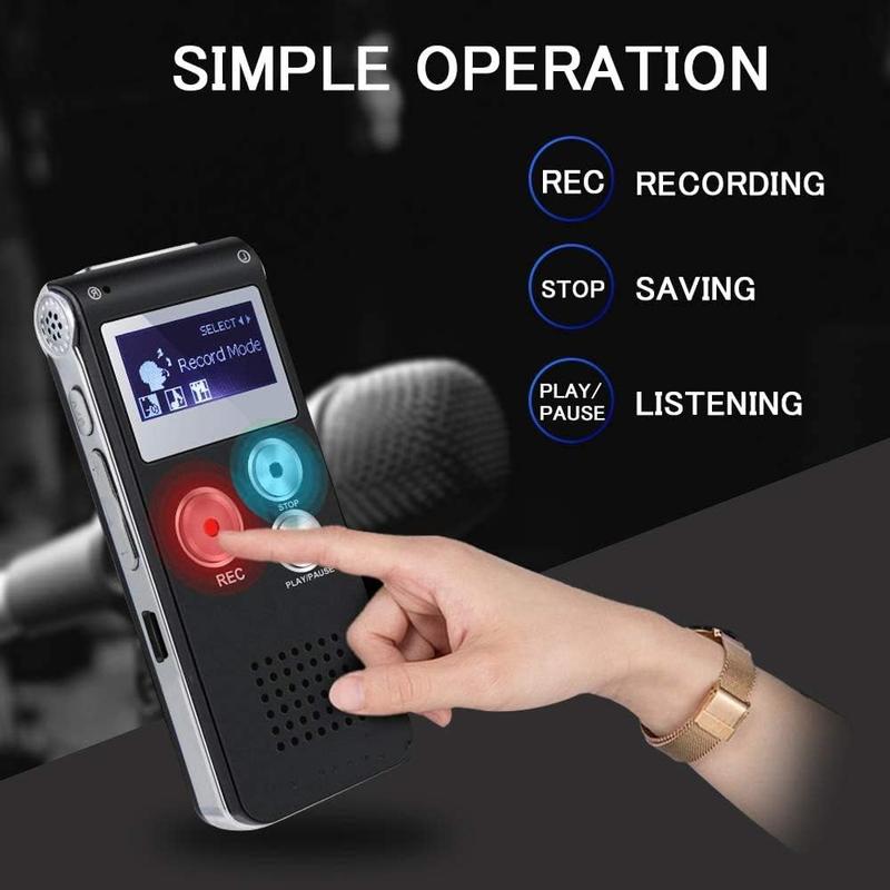 64GB Digital Voice Recorder Voice Activated Recorder for Lectures, Meetings, Interviews Audio Mini Recorder Portable Tape Dictaphone with Playback, USB, MP3
