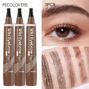 3pcs Multi-Prong Brow Definer, Hair-Like Micro-Stroke Technology, Waterproof & Smudge-Resistant Formula, Effortless Feathering Application, Natural Fluffy Finish