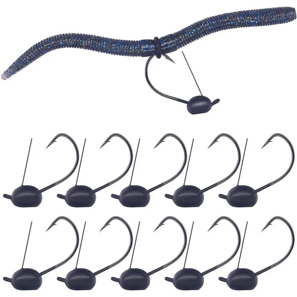 Weedless-Wacky--Hooks-Weedless-Jig- Worm Weights Hook for Bass Fishing 10 Pack