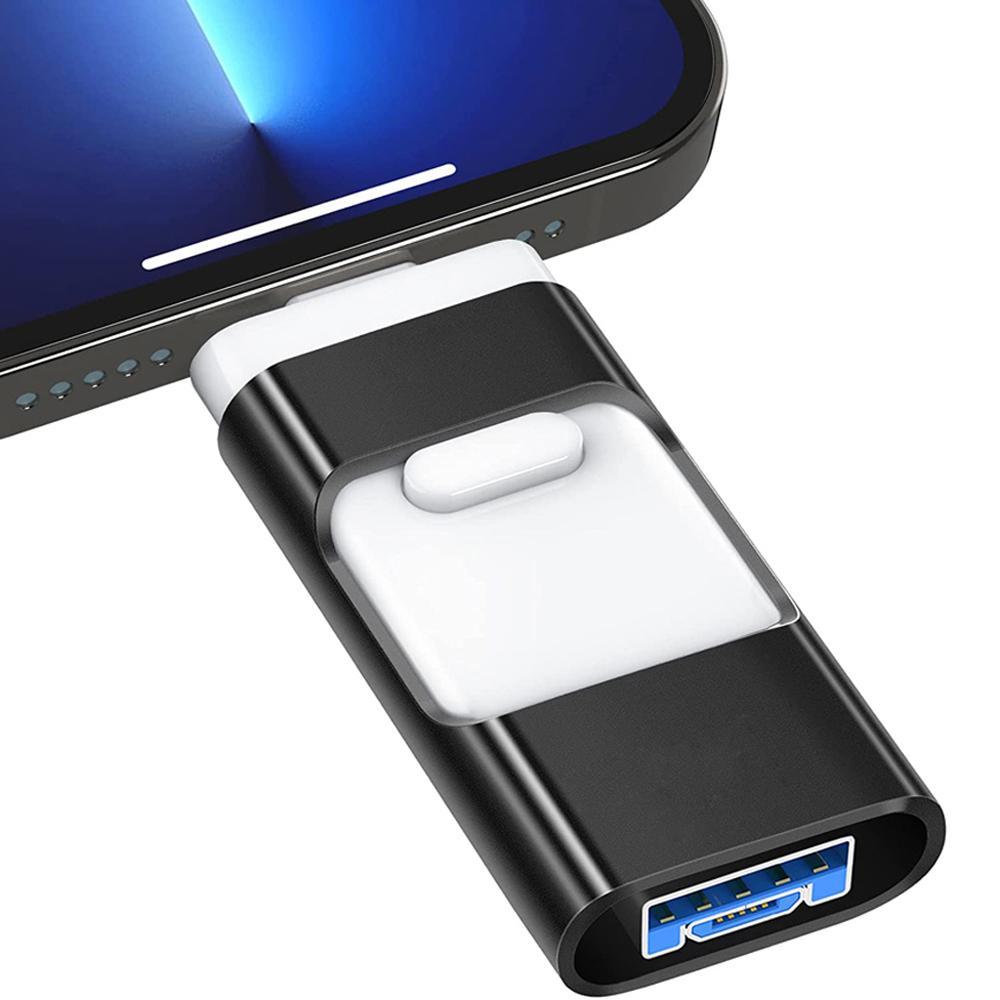 3 in 1 USB Flash Drive, 1 Count High Speed USB 3.0 Memory Storage, OTG Thumb Drive for Smart Phones, PC and More Devices, Portable Flash Drives
