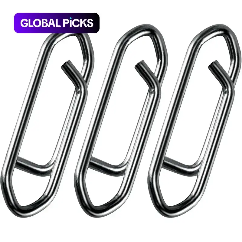 50pcs Fishing Lure Quick Clips in 3 Sizes, High-Strength Stainless Steel Fish-Clip Buckle Connectors, Fishing Tools, Fishing Gear Supplies, Fishing Gear Accessories, Fishing Accessory, Angling Supplies for Saltwater and Freshwater #GLOBAL PICKS