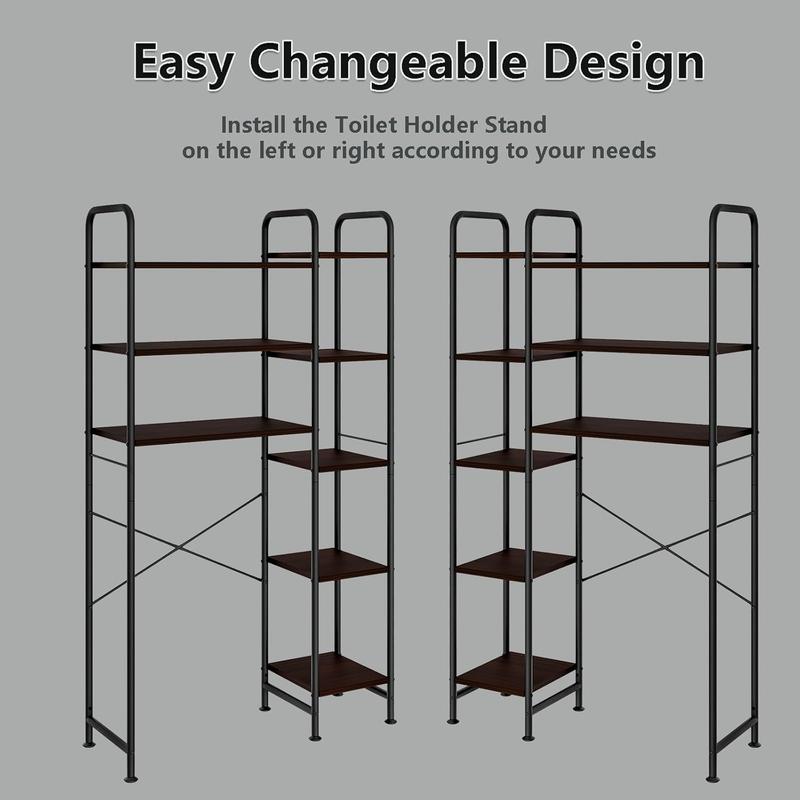 Over The Toilet Storage Bathroom Organizer Shelf Freestanding Space Saver with Toilet Multifunctional Rack Bathroom Organizer Towel Metal Deals For You Days