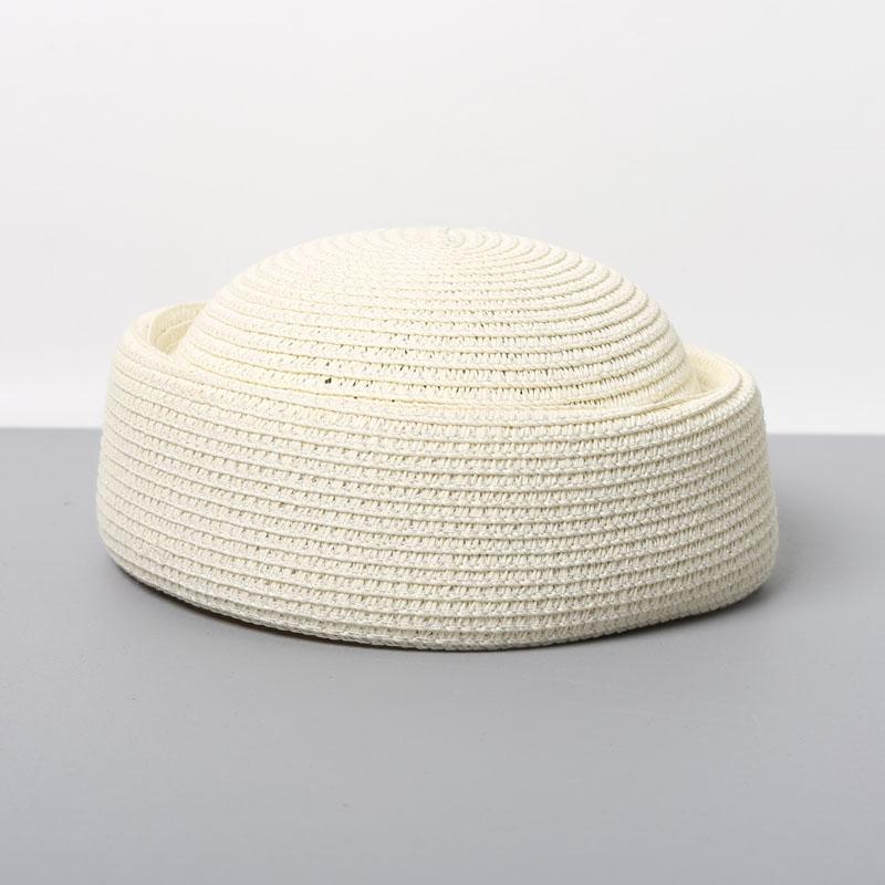 2026 New Summer Japanese Retro Artistic Painter Berets Pillbox Hat Woven Paper Straw Sun Hats Women Circle Concave Top Straw Hat