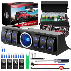 Nilight 6Gang Rocker Switch Box Control System for Jeep Wrangler JK JKU 2007-2018