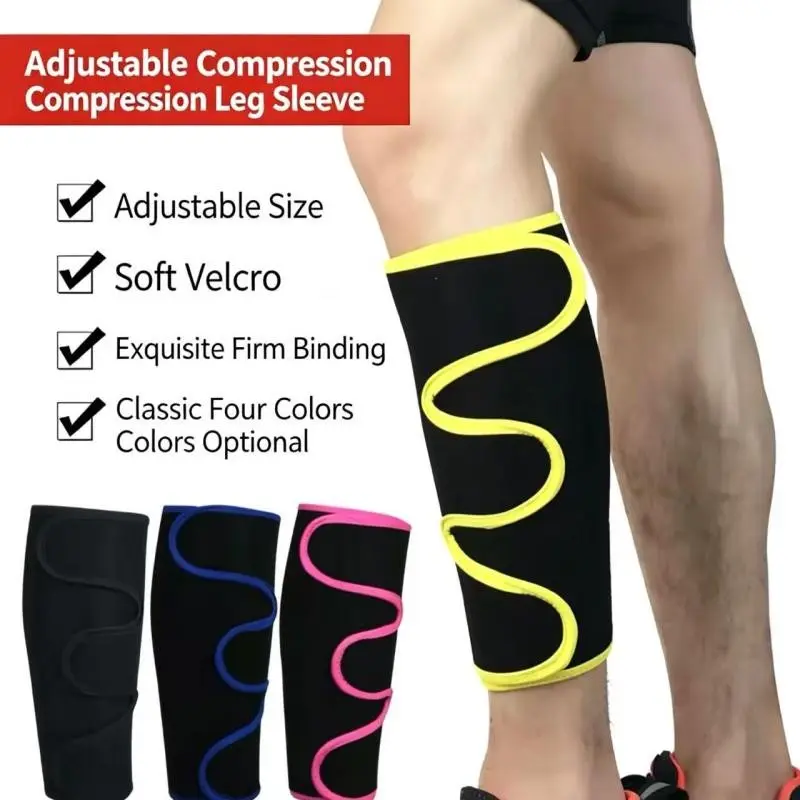 Unisex Sporty Shin Guard Compression Sleeve, Adjustable Elastic Support Band, Ideal for Weight Training, Cycling, Running, Basketball, Soccer, Fitness