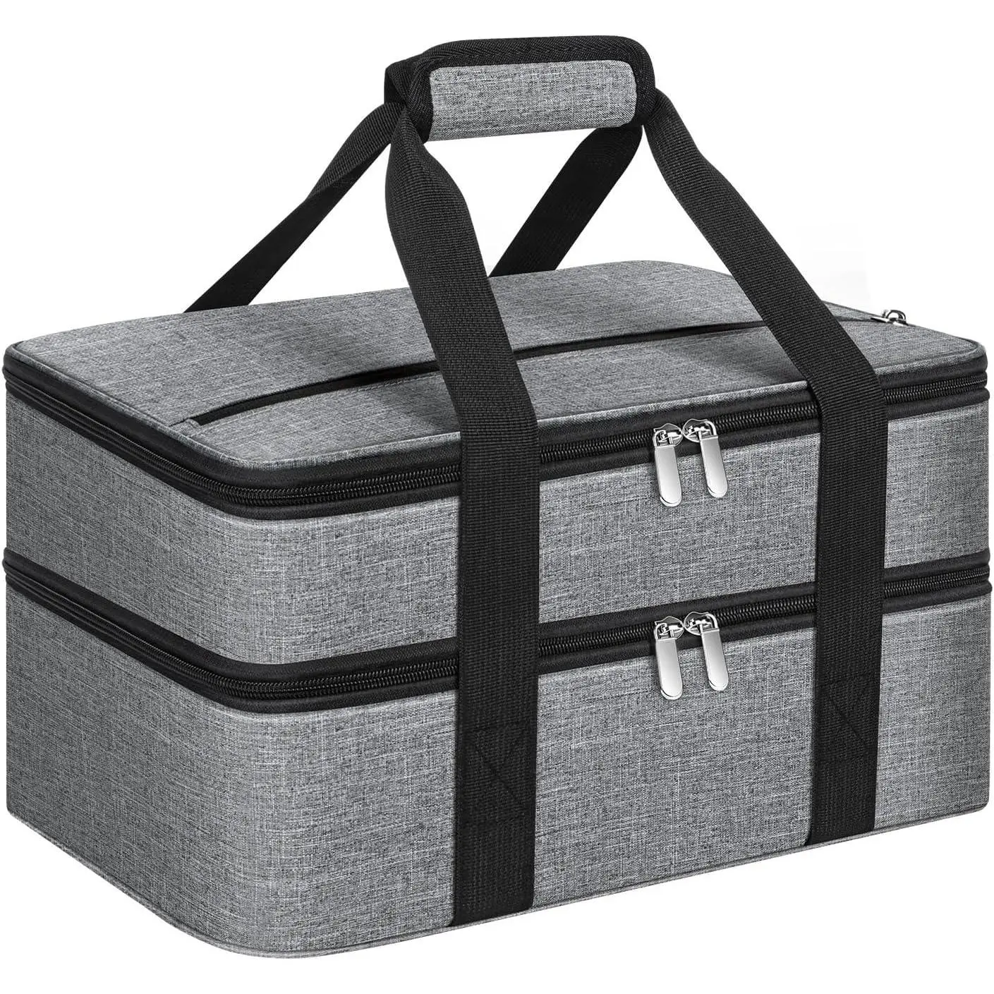 Double Insulated Casserole Carrier, Portable Casserole Carrier for Hot or Cold Food Lunch Tote Warmer or Cooler Bag, Lasagna Lunch Bag for Potluck Parties- Fits 9" x 13" Baking Dish-GreyGift.