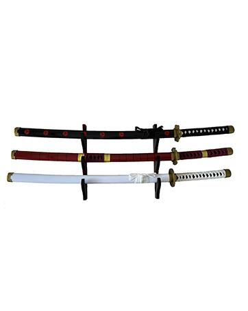 Sword Holder Japanese Velvet Padded Katana Stand Samurai Display Rack Support All Tanto Sword yin and yang 3 Tier