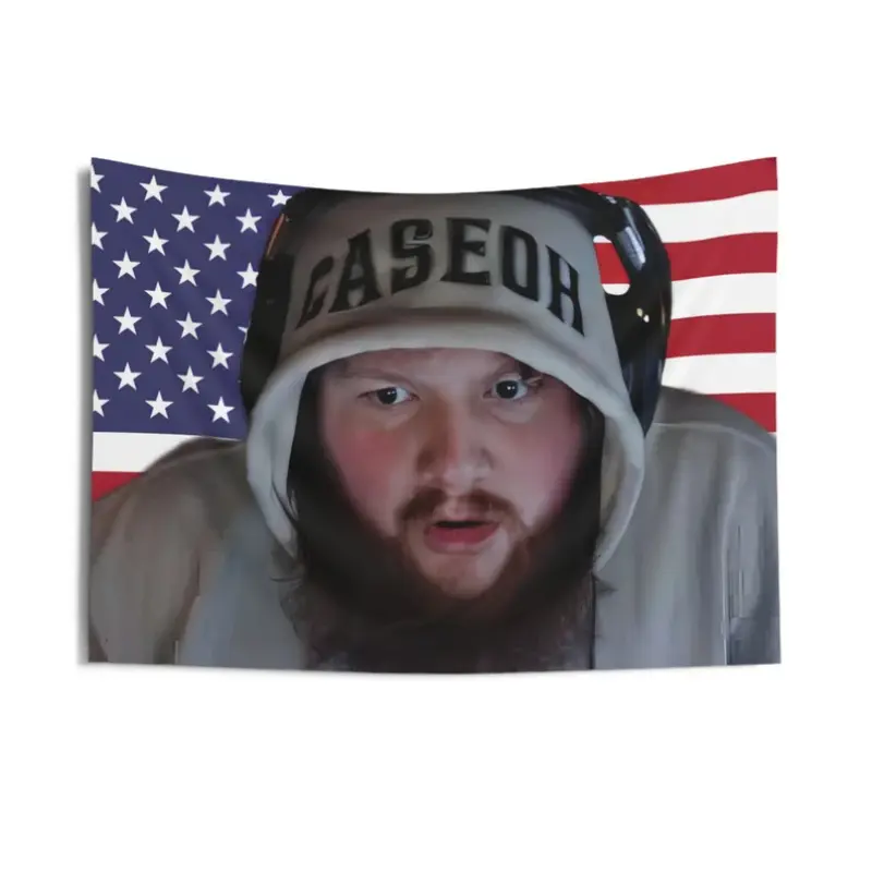 CaseOh Twitch American FREE TRACKED shipping Flag Tapestry, Decorative Tapestry/Hanging Wall decor/streamer/home bedroom decor/Gamer/Dress to Impress/ fun gifts