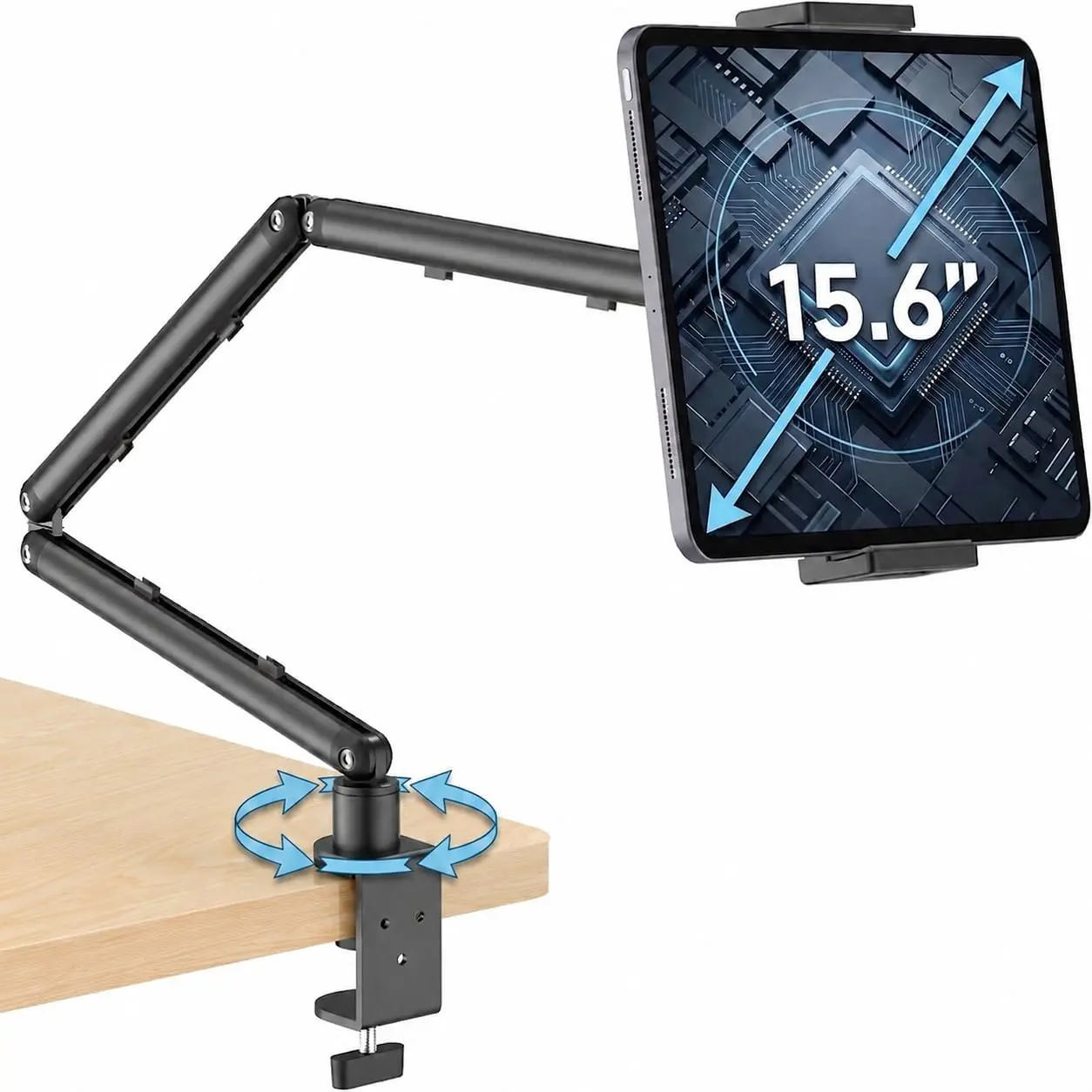 Adjustable C-Clamp Phone/Tablet Mounting Clamp, Smartphone & Tablet Arm Stand Accessories for Desk, Bed