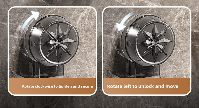 Stainless Steel No-Drill Suction Cup Towel Rack - Adjustable Bathroom Kitchen Storage Organizer