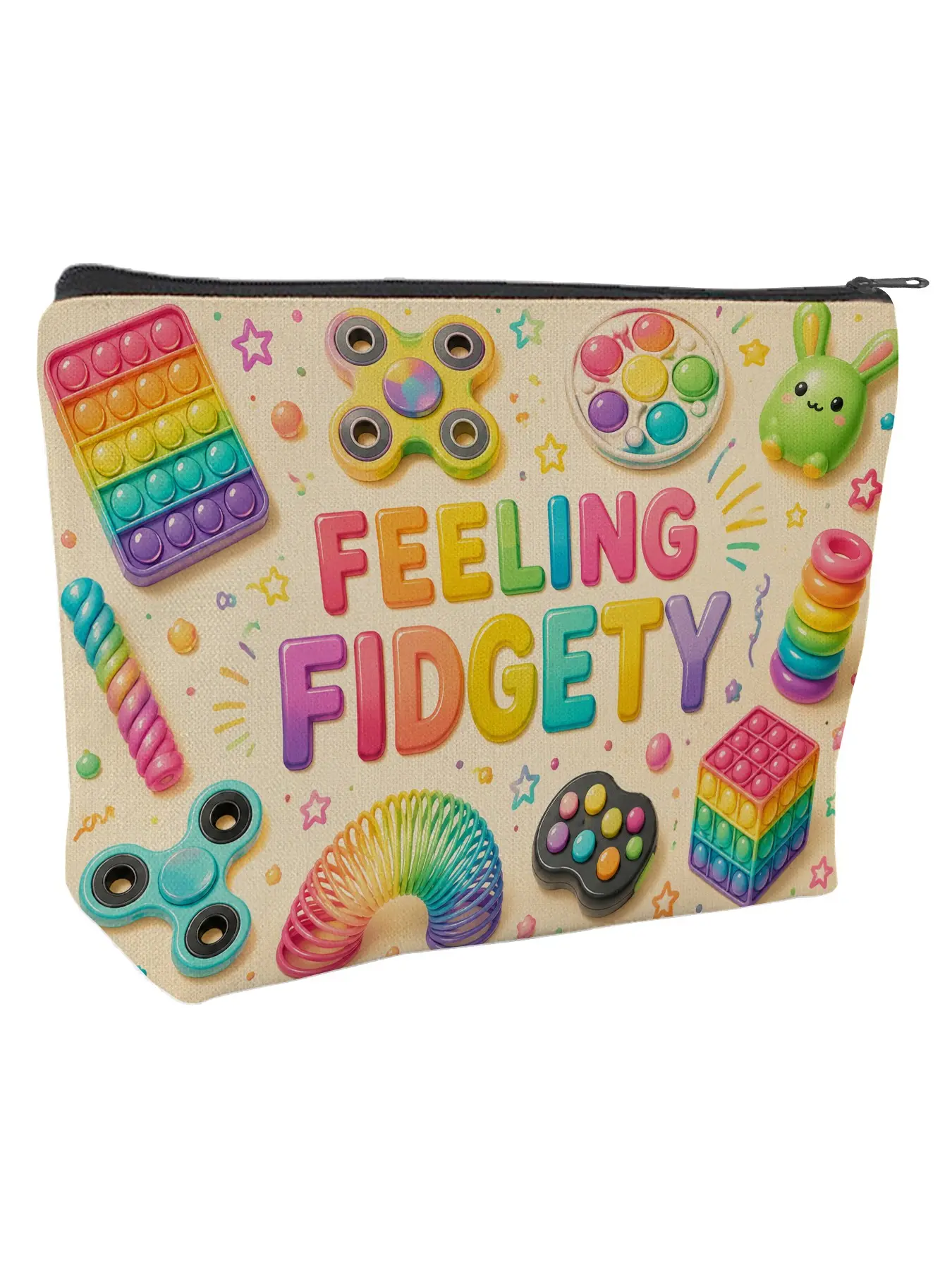 Feeling Fidgety Zipper Bag, Colorful Sensory Toy Design, Portable Storage for Cosmetics, Stationery, Travel Essentials, Schools, Offices, Gift Shops