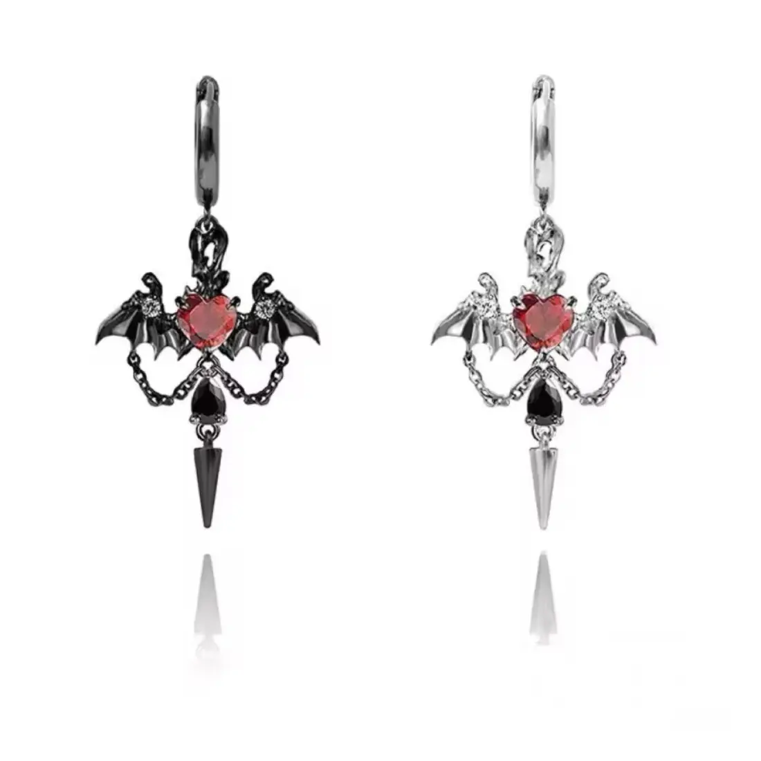Dark Bat Tassel Love Earrings Female, Chain Rivet Punk Earrings Male Earrings, Halloween Ornaments, Celebrate the Festival