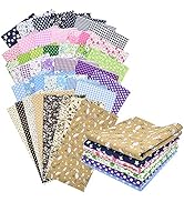 42Pcs 10"x10" Quilting Cotton Fabric Squares Sheets Pre-Cut Multi-Color Design Printed Floral Craft Fabric for DIY Sewing Scrapbooking Quilting Craft Patchwork (Red/Pink/Yellow/Green/Blue/Purple)