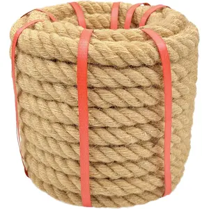 1 Inch x 50 Ft 4 Strand Twisted Hemp Rope, 900 Lbs Working Strength for Tug of War, Porch Swings, Landscaping & Decor