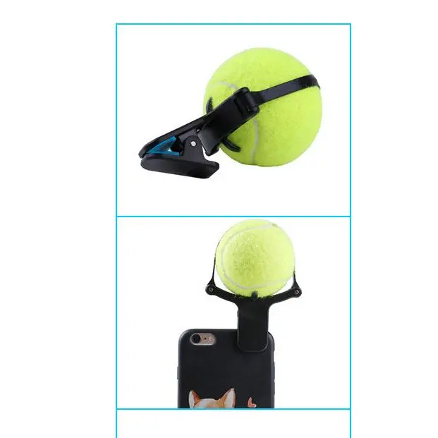 Pet Tennis Ball Photo Prop Toy, Dog Camera Phone Clip Selfie Artifact