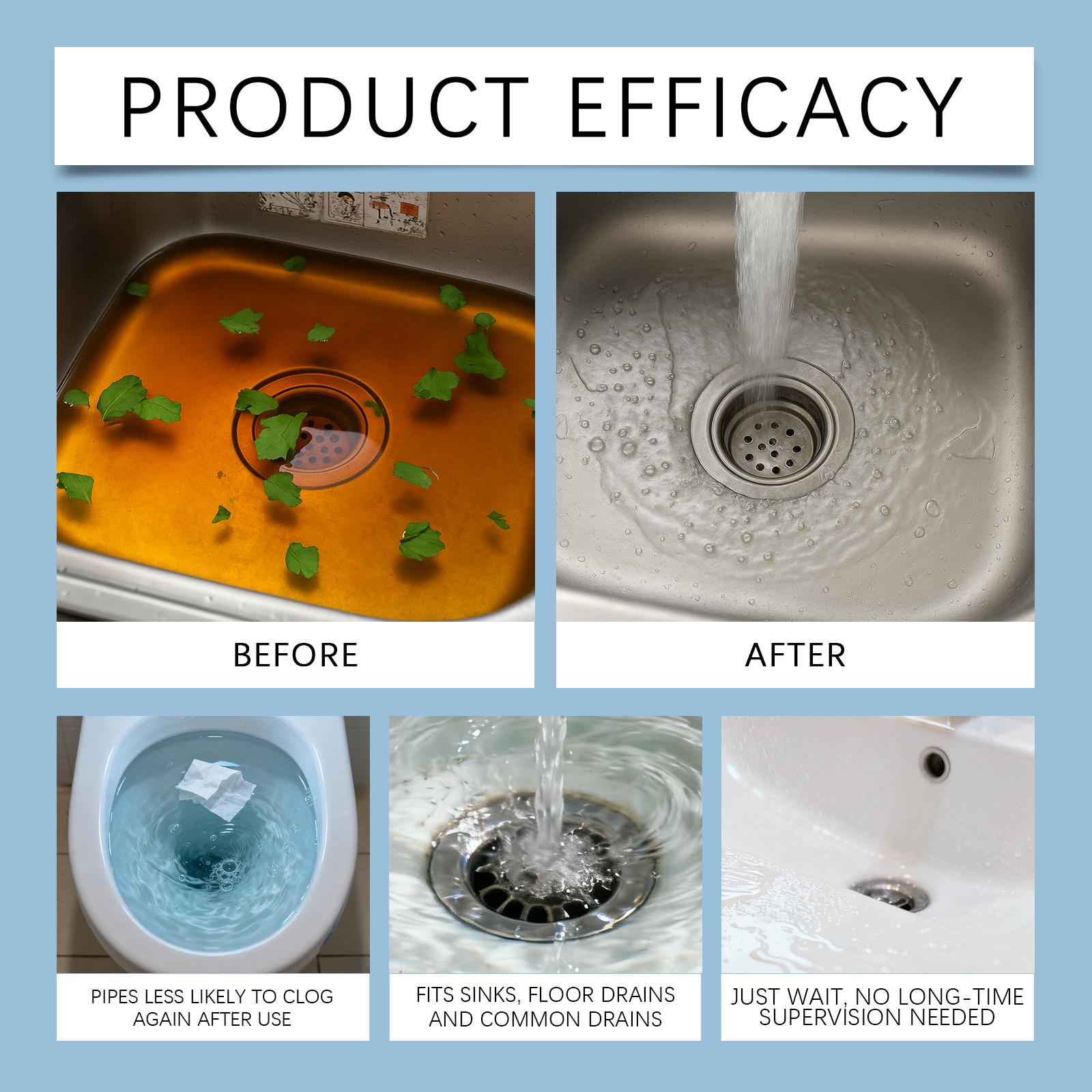 Jakehoe Drain Cleaner: Active ingredients for unblocking, deodorizing, and preventing blockages, multi-effect maintenance, essential for daily deodorization