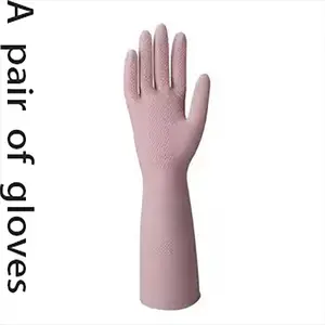 Women's Latex Dishwashing Gloves, Waterproof Durable Cleaning Rubber Gloves, New Material, 32cm Long