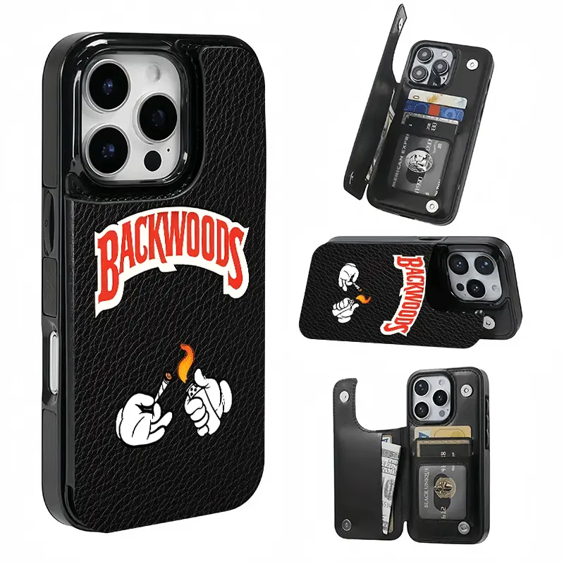 Street Style Lighter Hand-Drawing Card Holder, This phone case features a card slot function, can store bank cards, transit cards and other cards, suitable for iPhone 17/16/15/14/13/12, and makes a great gift for girls.