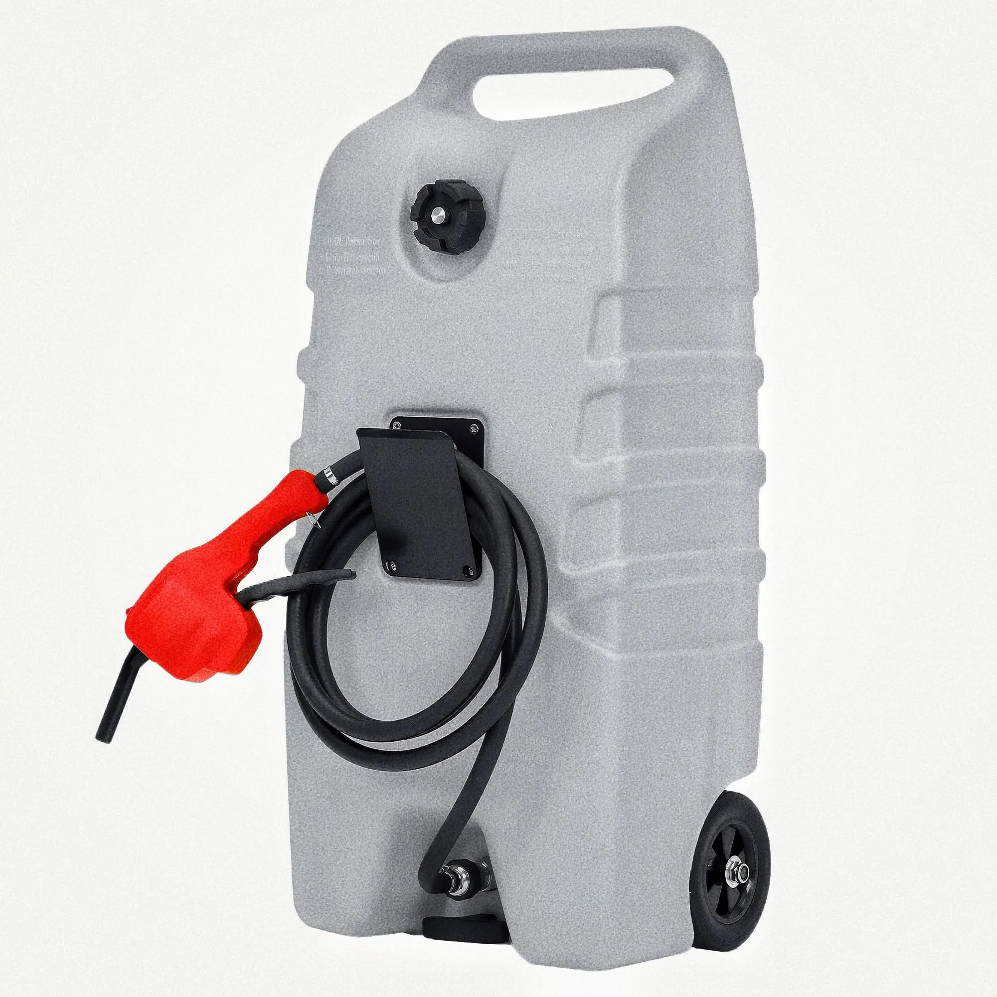14 Gallon Portable Fuel Caddy - Heavy-Duty Gasoline Container with Manual & Electric Pump, 10ft Hose, Wheels & Handle, Red, for Cars, Lawn Mowers, ATVs, Boats, Farms & Home