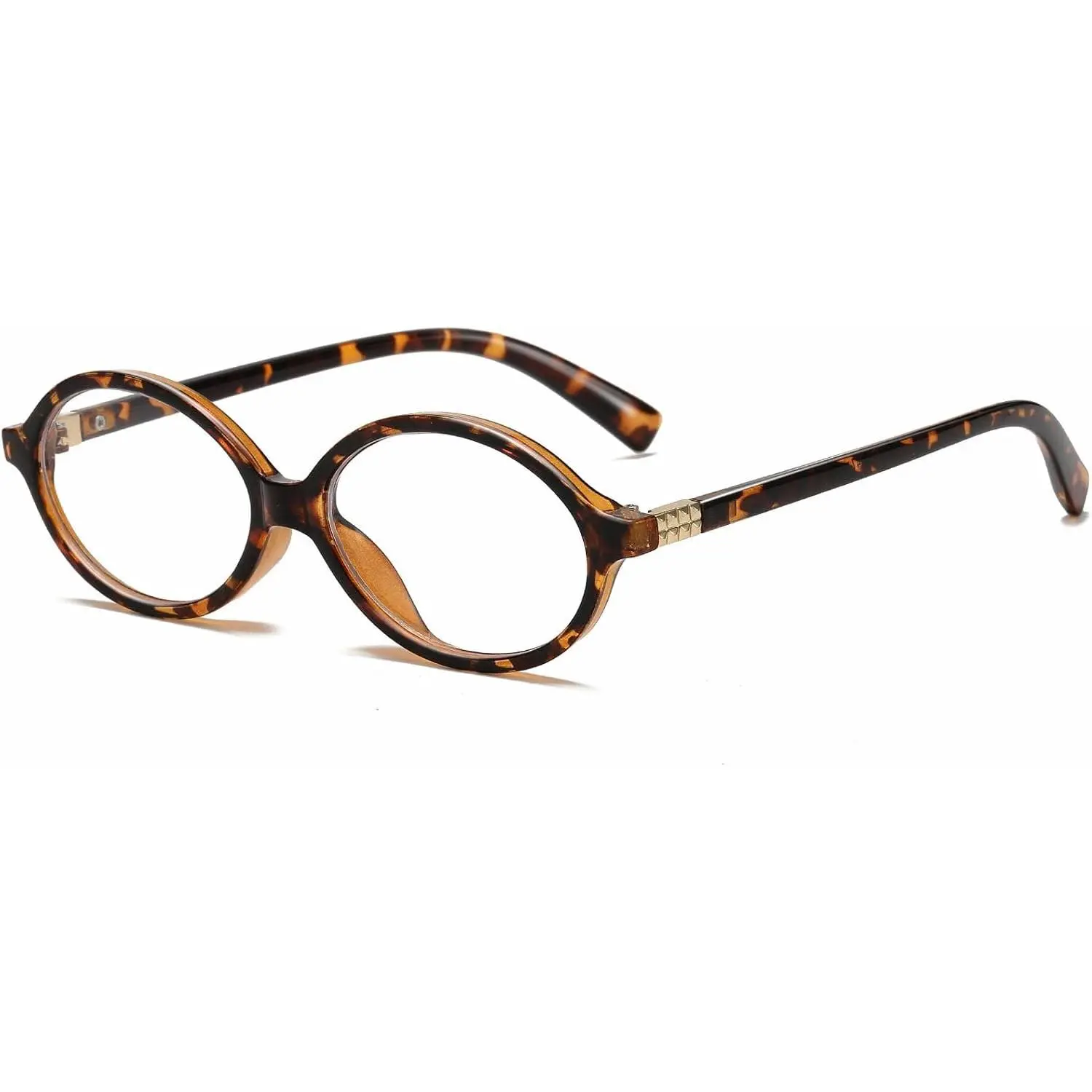 Retro Round Tortoise Oval Blue Light Glasses for Women Men - Nerd EyeglassesGift
