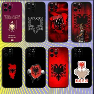 Funny Albania Albanians Flag Phone Case For iPhone 17 16 15 14 13 12 11 Pro Max Plus Air Shockproof Soft Cover