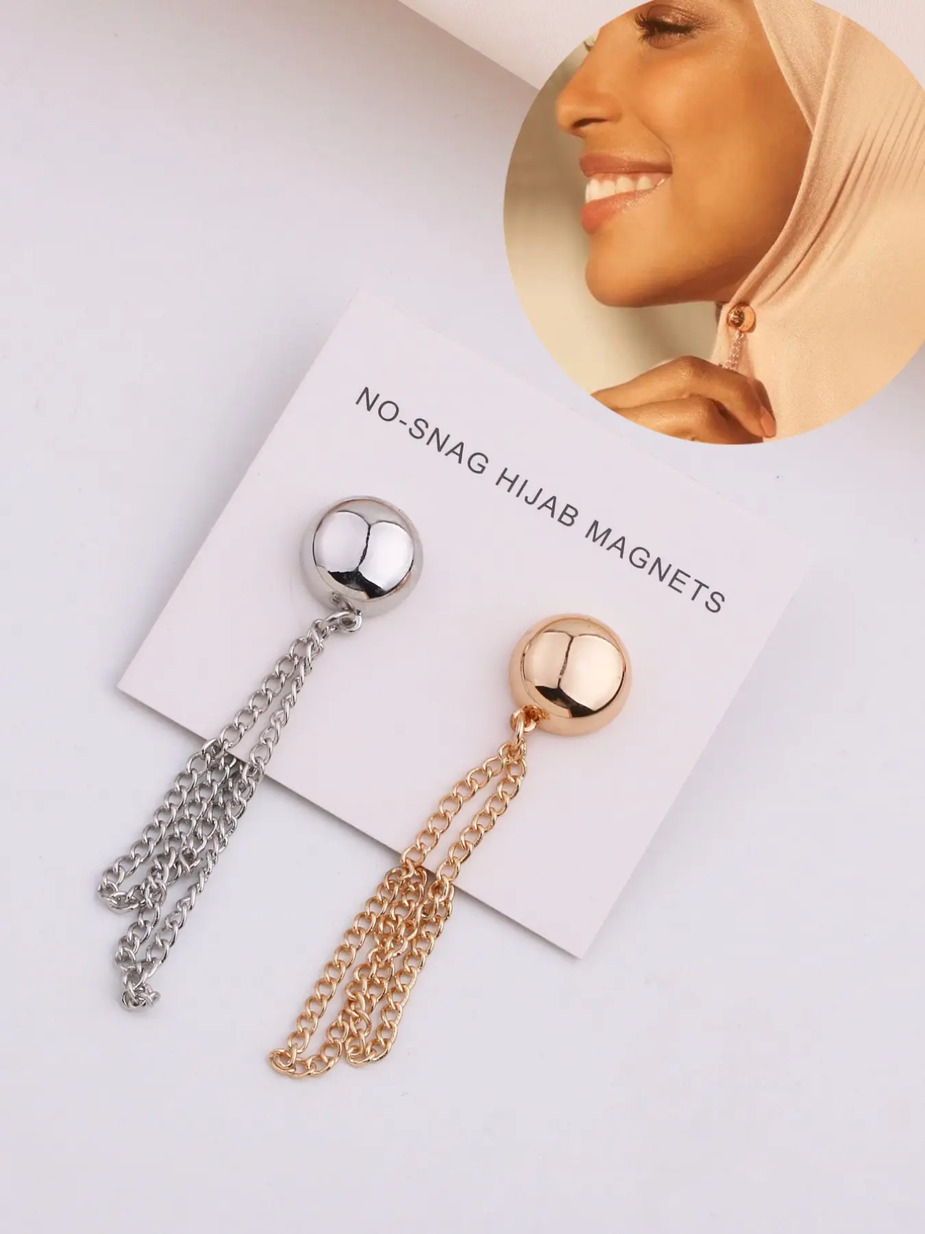 2-Pack Invisible Strong Magnet Scarf Clips, Luxury Silk Scarf Holders, Anti-Showthrough Tiebacks, Fixed Scarves and Wraps