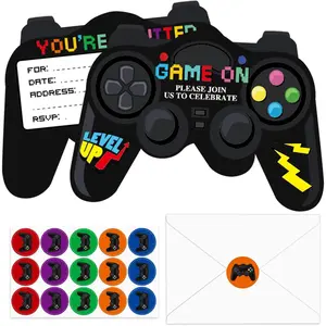 90 Pcs Video Game Birthday Party Invitation Cards with Envelopes & Stickers, Fill-in Invites Party Supplies Favors Decor for Kids Boys Girls Game Lovers