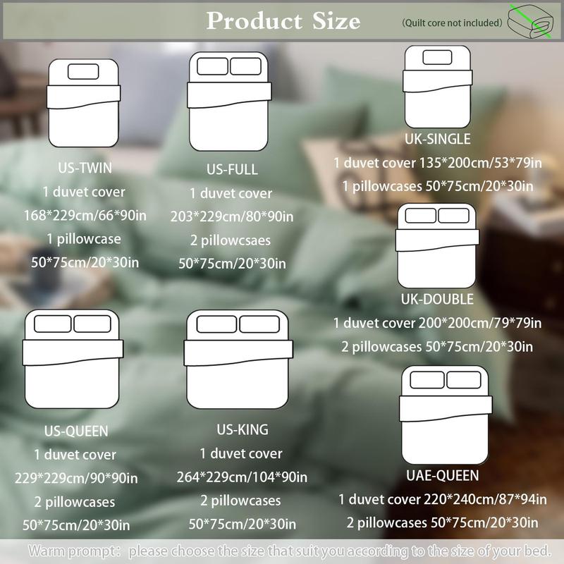 Solid Color Duvet Cover & Pillowcase Set without Filler, 2/3 Counts including Modern Simple Style 1 Duvet Cover & 1/2 Pillowcases, Summer Essentials, Duvet Cover Sets