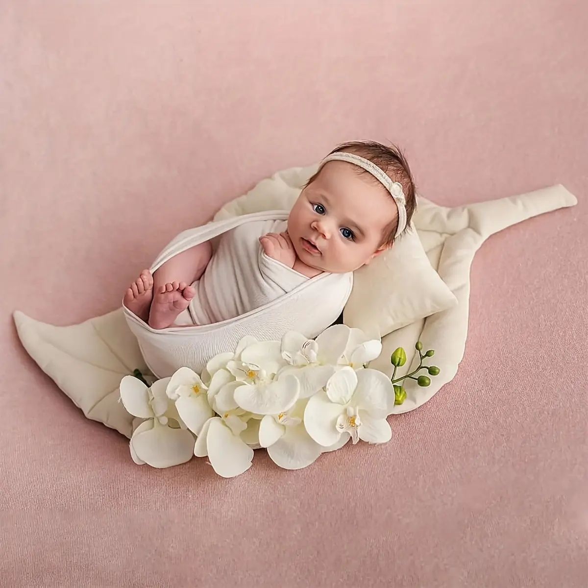 Newborn Photography Props Accessories - Includes Baby Photo Mats, Leaf Pads, and Photography Pillows for Infant Photo Shoots